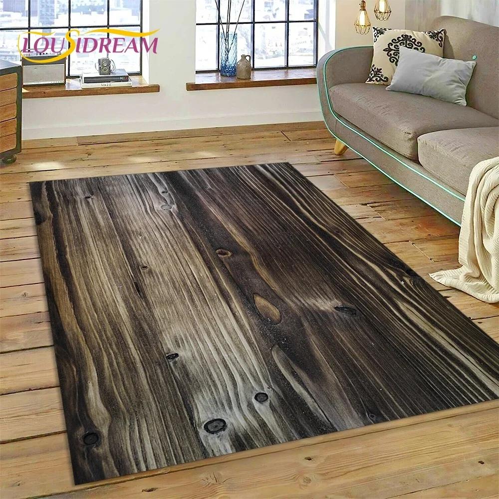 Color 3D Wood Grain Lines Carpet Rug for Bedroom Living Room Home Sofa Decoration,Children Game Large Decor Floor Mat Non-slip