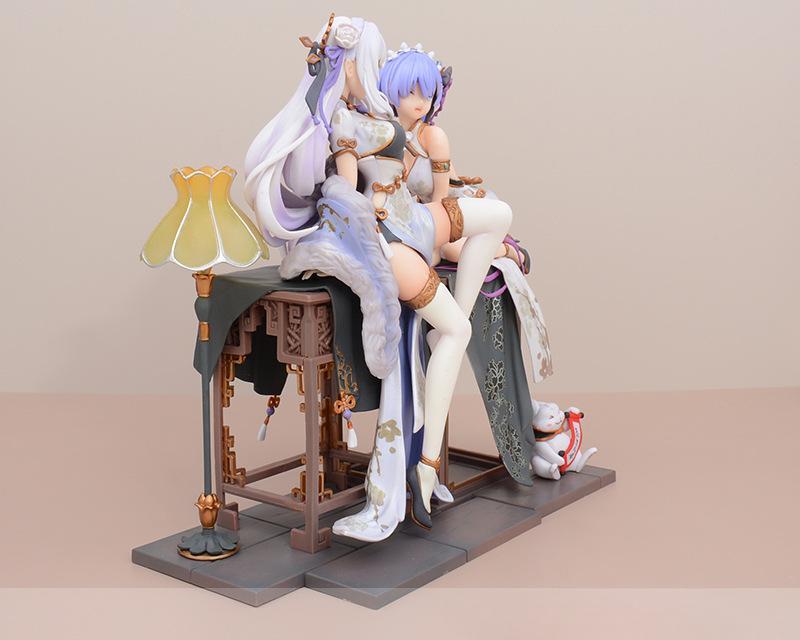 Chinese Style Cheongsam Rem and Emilia Figure Model Ornament