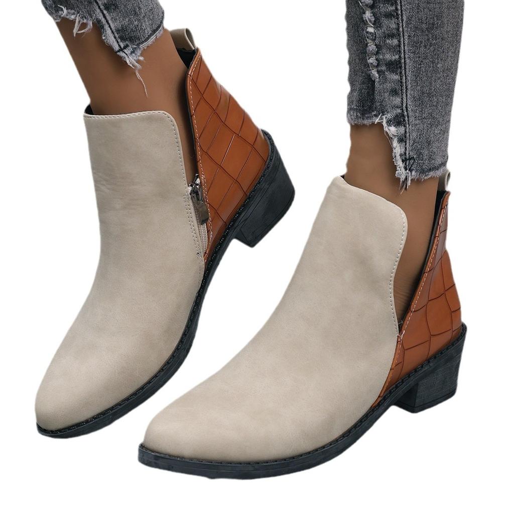 Elastic Sleeve Martin Boots Women'S Splicing Chelsea Boots