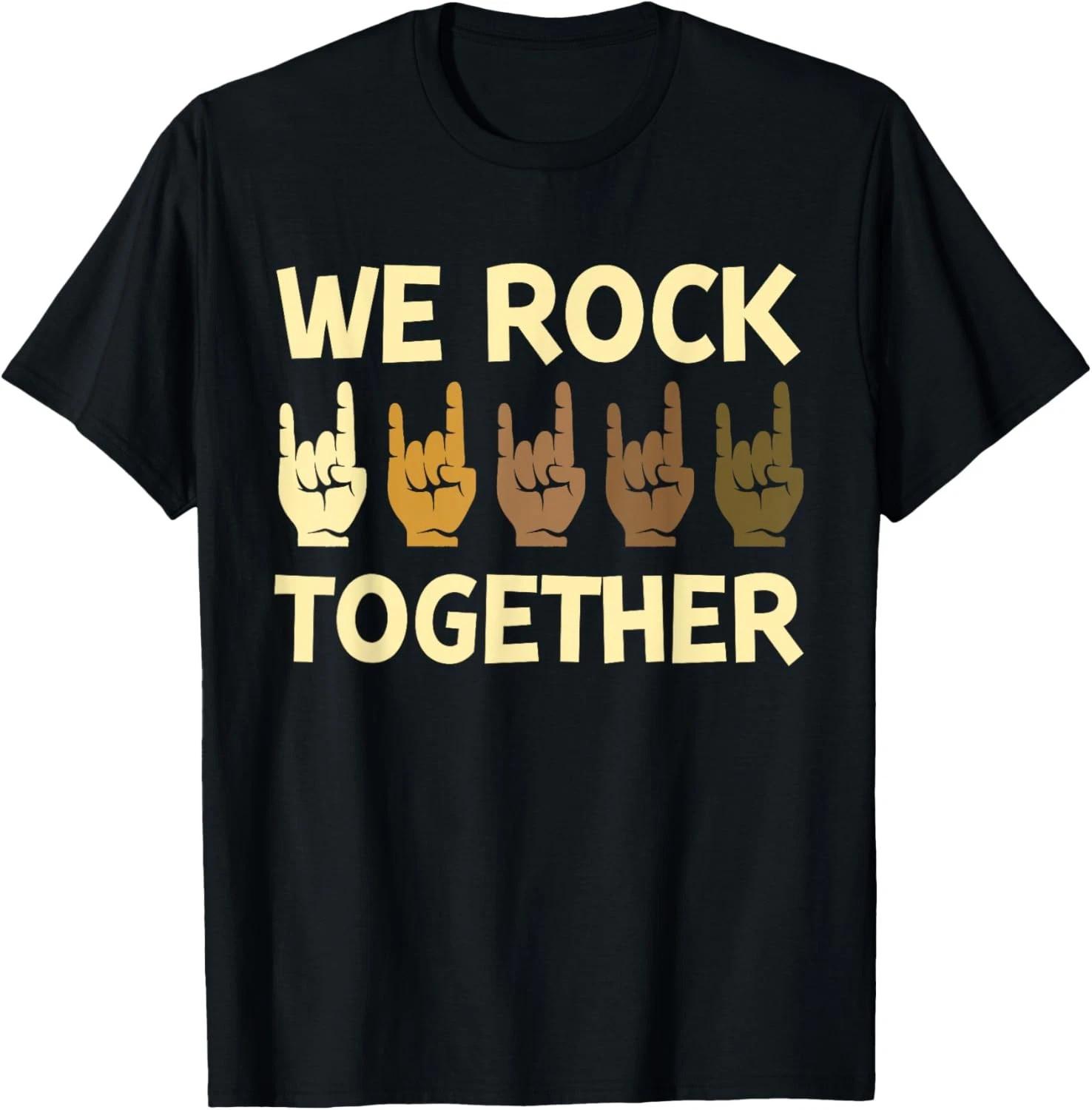 Funny We Rock Together Hands Rock Lovers T-Shirt Unisex T-Shirt L