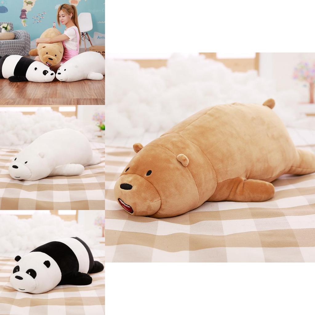We Bare Bears Pillow Cartoon Bear Grizzly Bear Panda Soft Stuffed Plush Toy Doll Adorable And Cuddly