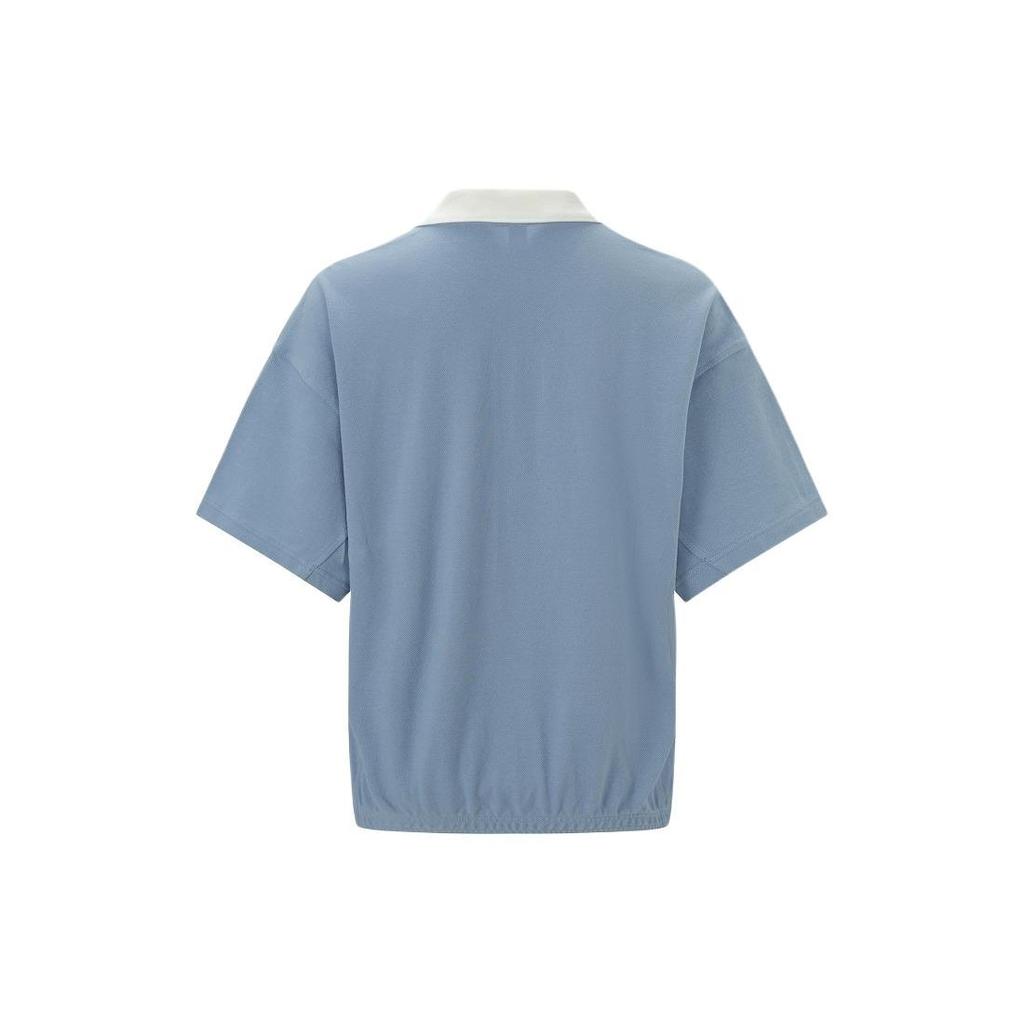 Reebok Lifestyle Series Color Block Sports Casual Knit Polo Shirt Women Tops Blue Purple 24SRM402WGB4