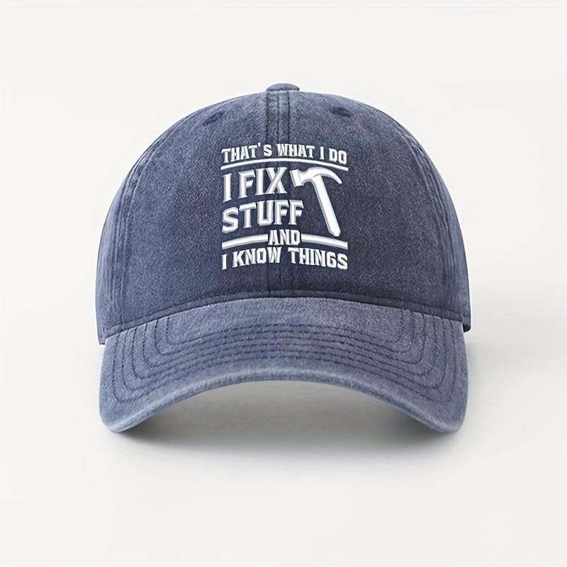 A Single Piece of I FIX STUFF Patterned Embroidered Lightweight Baseball Cap Unisex Breathable Adjustable Featuring Creative