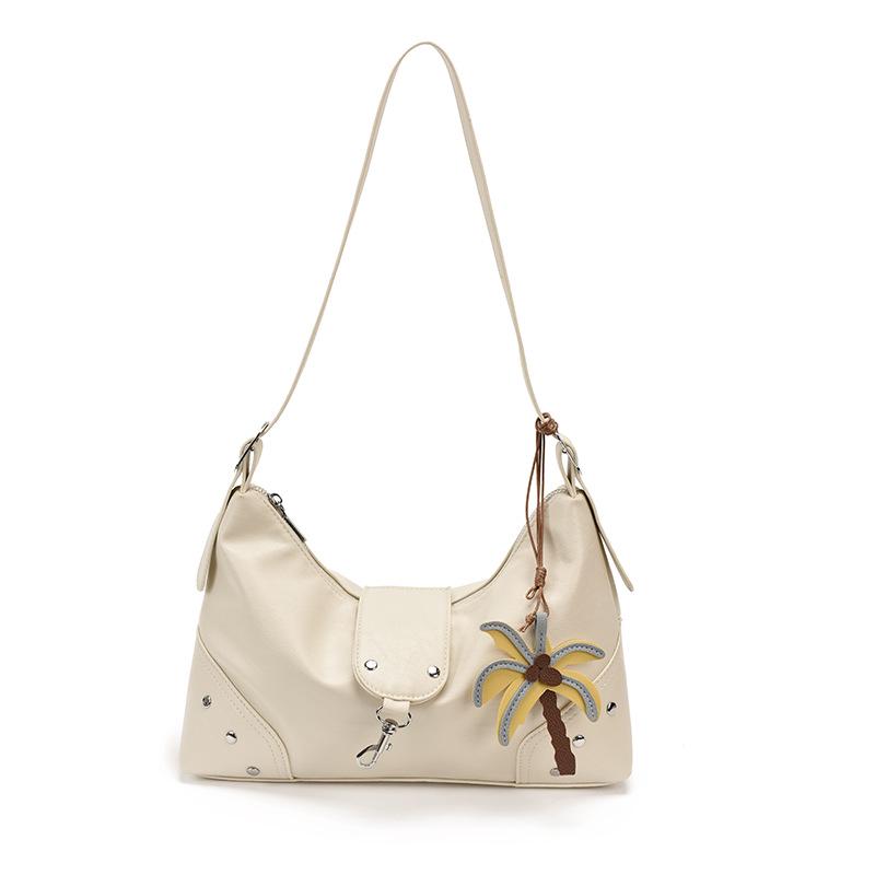 2026 Women's Retro Leather Tote: Large Capacity, Solid Color, Commuting Shoulder & Crossbody Bag