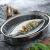 Stainless Steel Steaming Pot with Lid for Fish Vegetables Eggs Multipurpose Double Handle Roasting Pan Kitchen Cookware