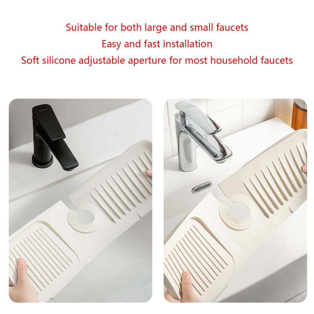 Silicone Faucets Water Catchers Mat Faucets Mat for Kitchen Sink Protectors Anti-splash Countertop Sink Draining Pad