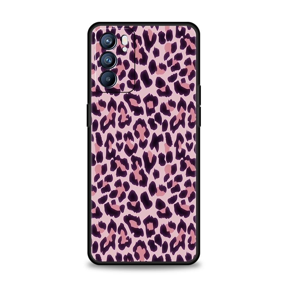 Phone Case For Oppo A54 A53 A52 A9 A15 A95 A17 A16 A76 A74 A57 Find X6 X5 Reno8 Reno7 Reno6 Pro 5G Cover Leopard Cheetah Print