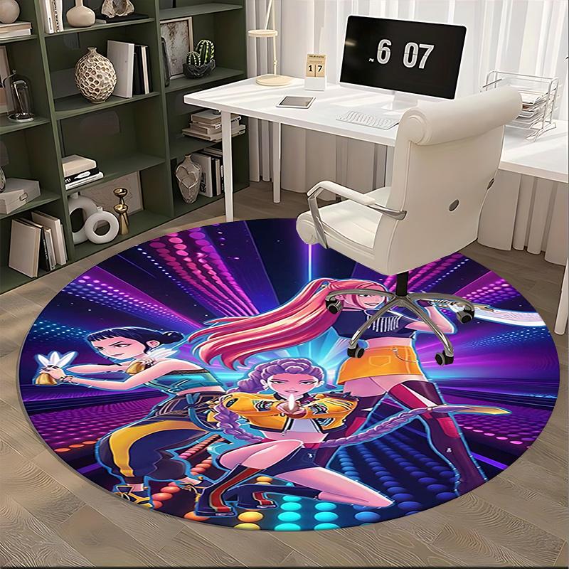 Kpop Girls Chair mat Round Rug Office carpet, Non slip, Suitable for Living Rooms, Bedrooms,Decor1205875a