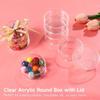 18 Stück Klare Acryl Runde Aufbewahrungsboxen Klappdeckel 8cm Schmuck Organizer Behälter Hochzeitsgeschenke Party-Leckereien Perlen Bastelbedarf