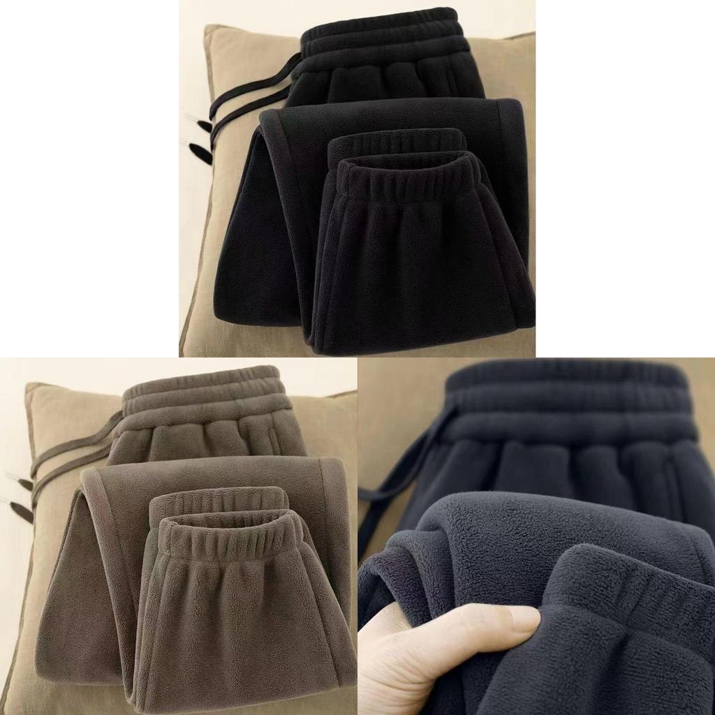 Men Fleece Jogger Pants With Drawstring Closure For Winter Active Wear
