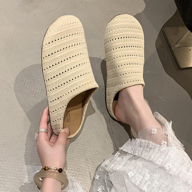 

Дышащие, Baotou, полутапочки, женские, летние, верхняя одежда, римский стиль, неглубокий вырез, толстая подошва, обувь 37 бежевый