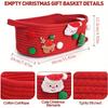 Christmas Gift Basket-Red Open-Top Storage Basket for Tree Decorations,Presents,Candy-Decorative Holiday Home Decor Organizer