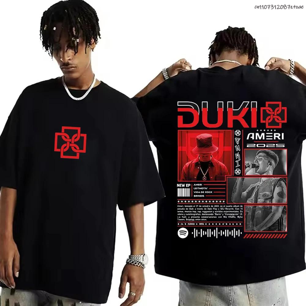 Rapper Duki Ameri World Tour 2026 Merch T Shirts Mens Women Fashion Hip Hop Vintage Tshirt Cotton Casual Short Sleeve Tshirts