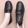 Sandals women's summer non-slip hollow hole leather shoes breathable soft sole women's shoes flat sole middle-aged and elderly single shoes
