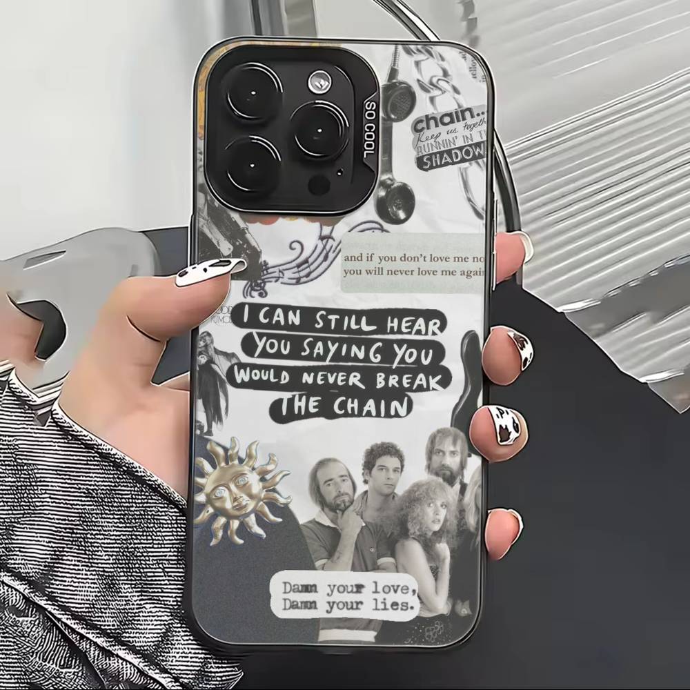 Band F-Fleetwood Mac Phone Case For iPhone 17,16,15,14,13,12,11 Plus,Pro Max,XS,Colorful Silver Black Cover