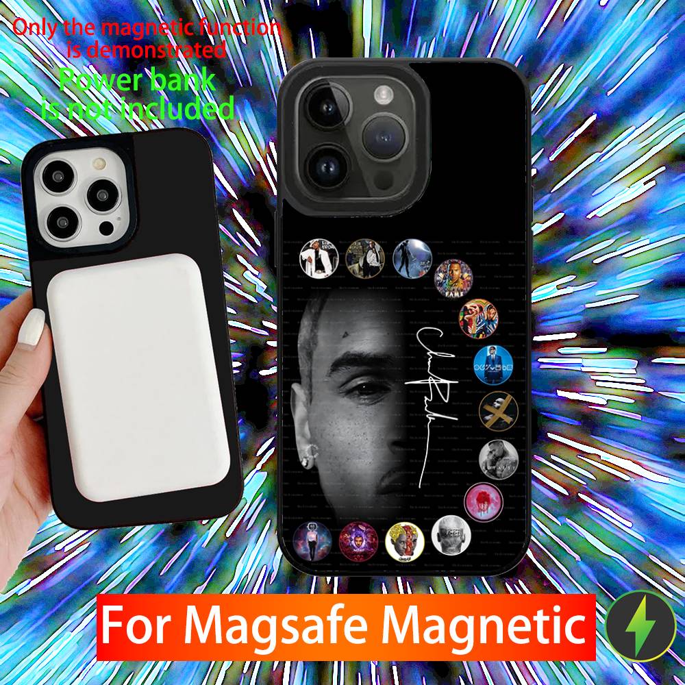C-Chris Brown 11 Phone Case For iPhone 16,15,14,13,12,11,Pro,Max,Plus,Mini,SE New Magsafe Magnetic Wireless Charging