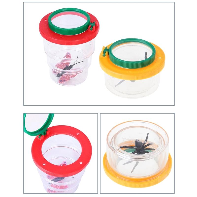 Kids Insect Catcher with Magnifiers Glass Foldable Insect Observation Box for Outdoor Nature Exploration Classroom Education
