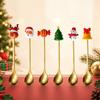 Weihnachtsgabel/Löffel, Langlebiger Edelstahl, mit Niedlicher 3D-Weihnachtspuppen-Dekor Besteck, für Festliches Zuhause Restaurant