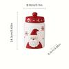 Nordic Christmas Ceramic Cookie Jar, Santa & Reindeer Design, Flip Top Lid, Holiday Gift & Snack Storage. Hand Wash Only.
