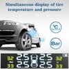 Automobile Tire Pressure Monitoring System Car TMPS Solar Powered 4 Sensors Digital Tyre Tester Temperature Warning Accessories