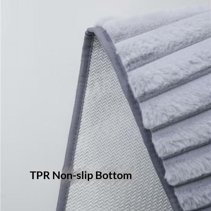 3 Piece Grey Bath Rug Set Soft Absorbent Non Slip Backing For Bathroom Daily Use
