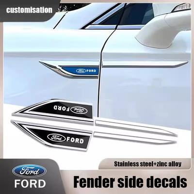 2Pcs Car Styling Side Fender Body Emblem Stickers Knife Badges Decoration For S MAX Ranger Focus Fiesta Mondeo Kuga Mustang