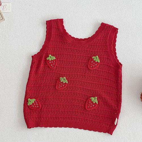 New Summer 0-5Yrs Baby Girls Clothing Sleeveless Knitted Hollow Vest Jeans Children Clothes Korean Style Kids Clothes Set