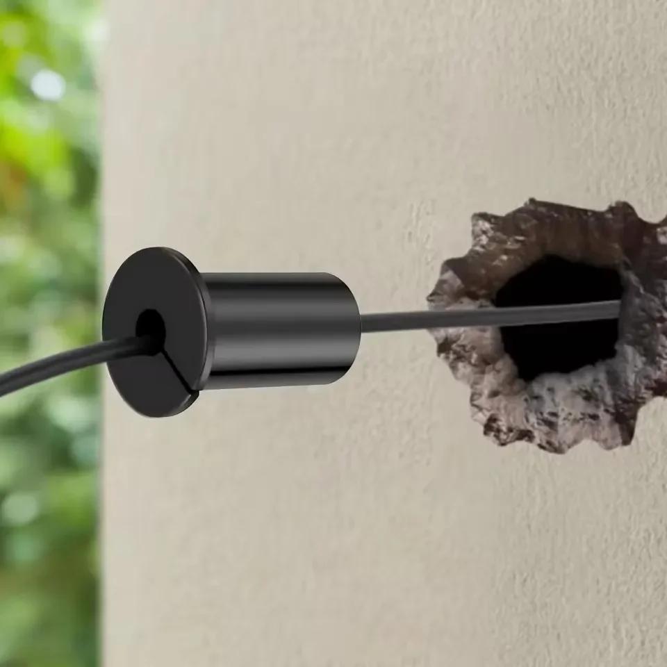 Průchodky do zdi 3/4 palce Gumová průchodka do zdi pro Ethernetový kabel 19mm otvor Vodotěsná sada pro vedení kabelů pro ochranu šňůry