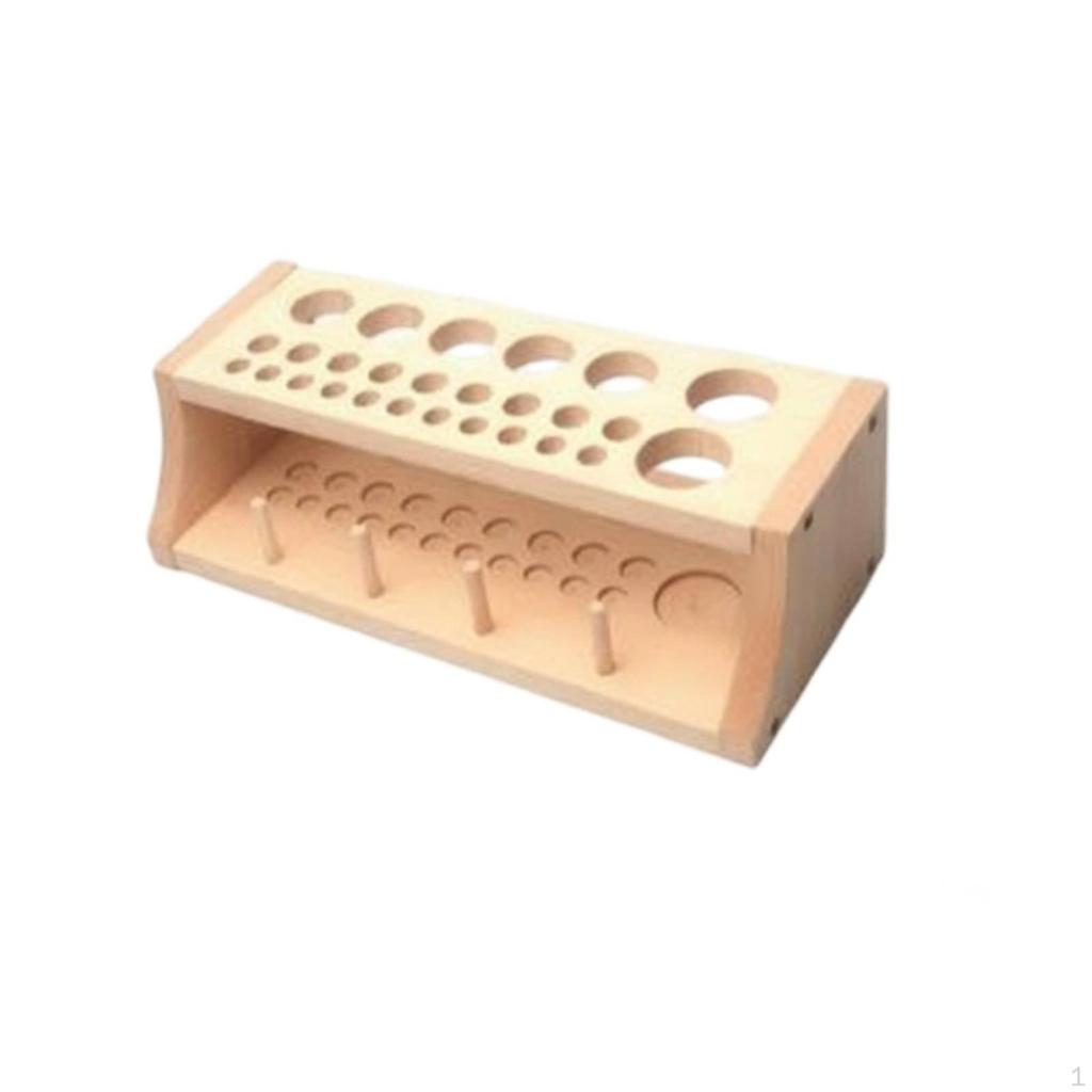 Leather Stamping Tool Rack VariousSized Holes Craft Holder Solid Wood Construction for