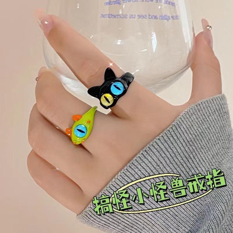 Süßer Monster Ring Diamant Dopamin Ring