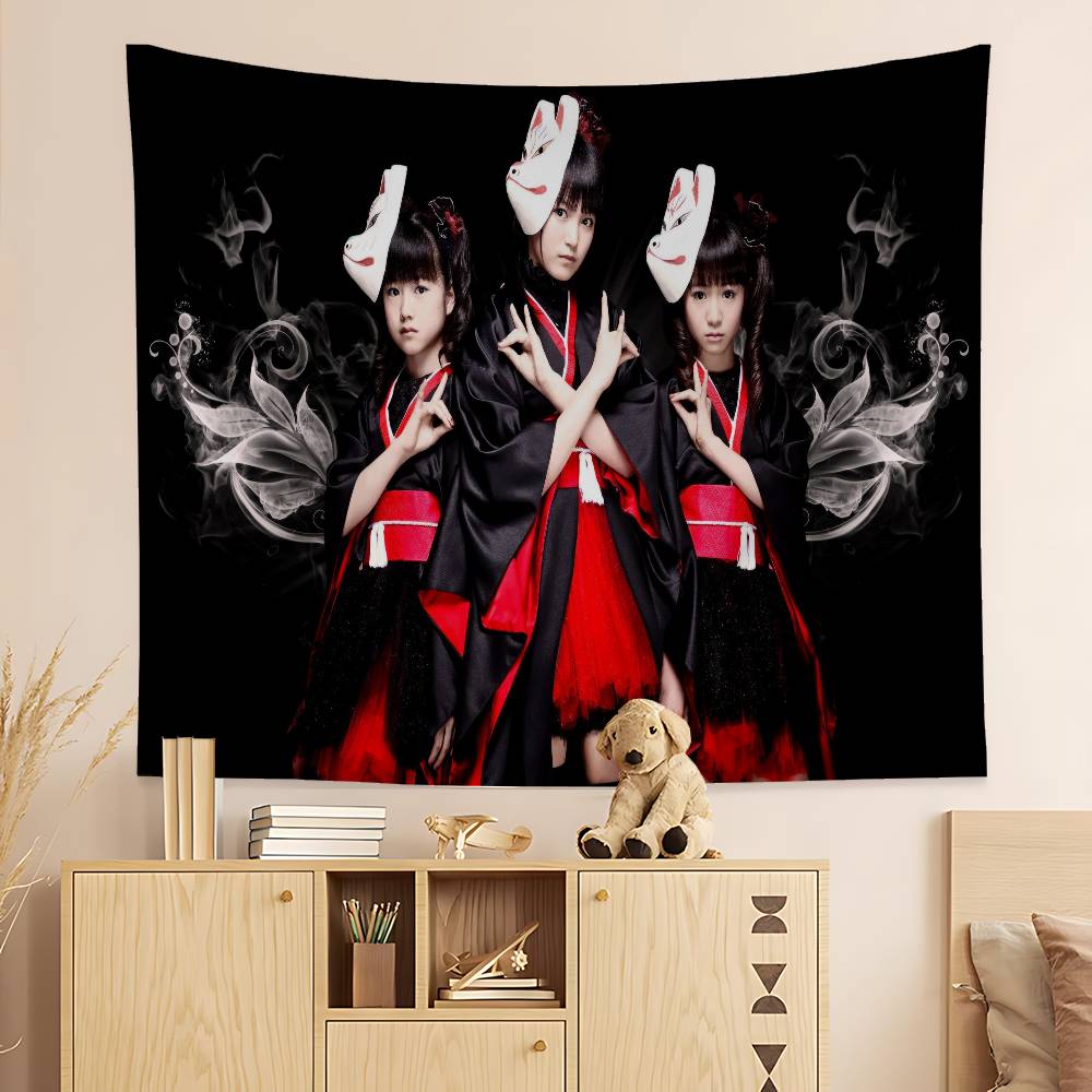 Classic Kawaii Metal Band B-Babymetal Colorful Tapestry Wall Hanging Cheap Hippie Wall Hanging Bohemian Wall Tapestries