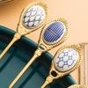 Stainless Steel Golden Coffee Milk Spoon Creative Stirring Spoon Elegent Ceramic Dessert Honey Spoons