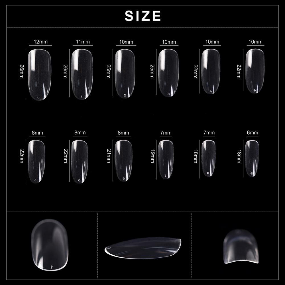 kads 600 ks Dlhé Oválne Bez Zlomu Plné Krytie Tipy na Umelé Nechty Biela Prírodná Priehľadná 12 Veľkostí Nail Art Manikúra Nástroje na Umelé Nechty