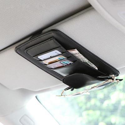 Sun Visor Multifunction PU Car Card Package Glasses StoragOrganizer Car Hanging Bag Auto Tidying