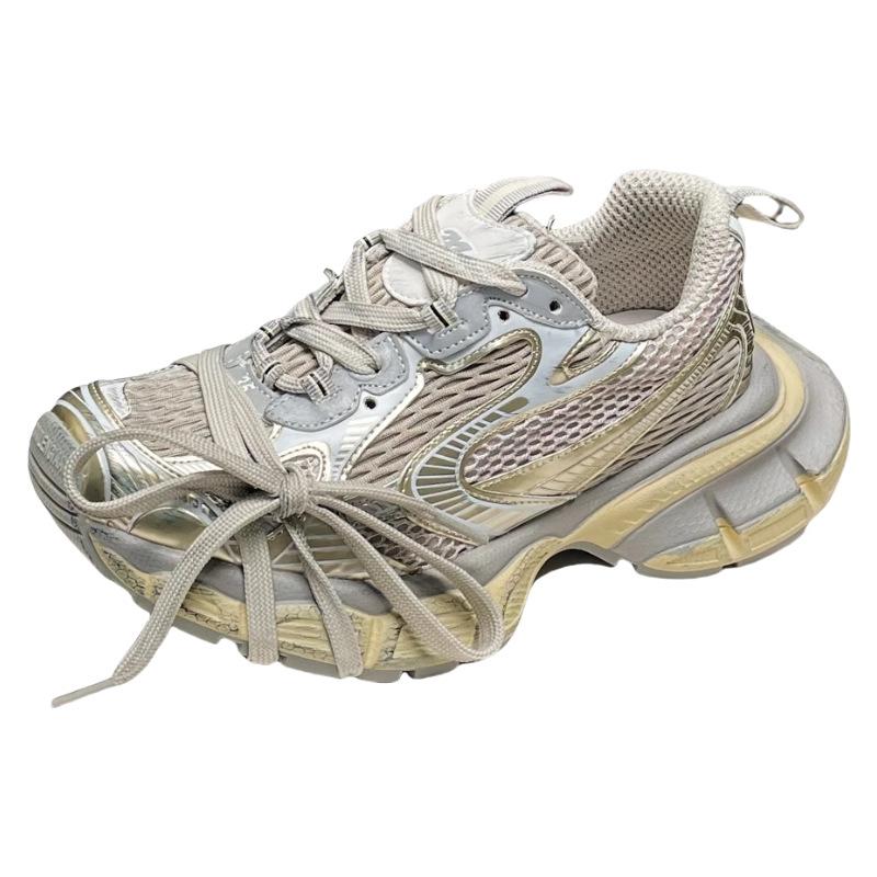 Dirty Old Paris Lace-up Dad Shoes Women's 2025 Spring New Fashion Platform Retro Casual Sneakers