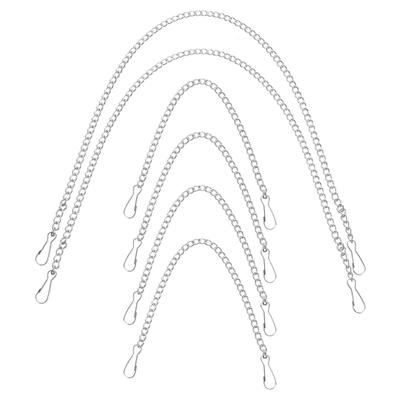 6Pcs Silver Iron Chains Tag Chain Plant Hangers Hanging Chains With Hooks Nament Hook Picture Chain Metal Chains Hardware