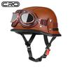 Cruise Vintage Goggles PU Leather Private Helmet Leather Helmet Half Helmet Motorcycle Helmet Locomotive Helmet