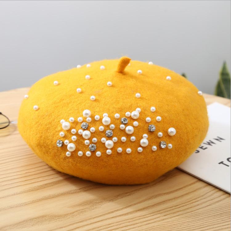 New Many Colors Women Pearl Outdoor Autumn Warm French Ladies Berets