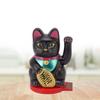 White & Gold & Black Solar Waving Lucky Cat 5 in Solar Induction Cat Figurine  Window Ornament