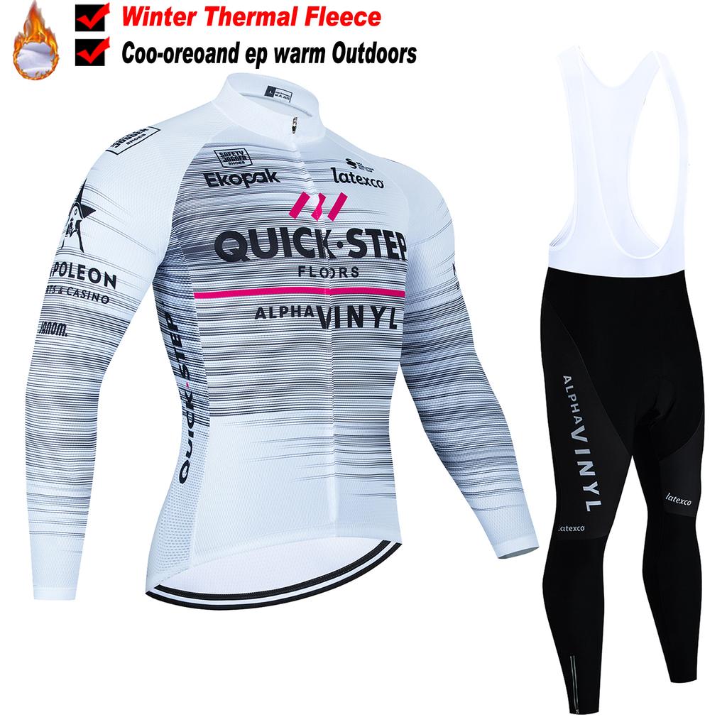 2025 Men's Cycling Outfit Set  Man Mountain Bike Jersey Clothes Winter Thermal Fleece Clothing Sportswear Bicycle Tricuta Bib