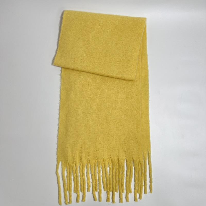 Versatile Mohair Solid Color Scarf Women's Winter Thickening Simple Warmth Enlarged Shawl Scarf
