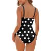 Swimsuit Women Polka Dot Print Bathing Suit Adjustable Side Ties Soft Removable Padded Swimwear Beachwear