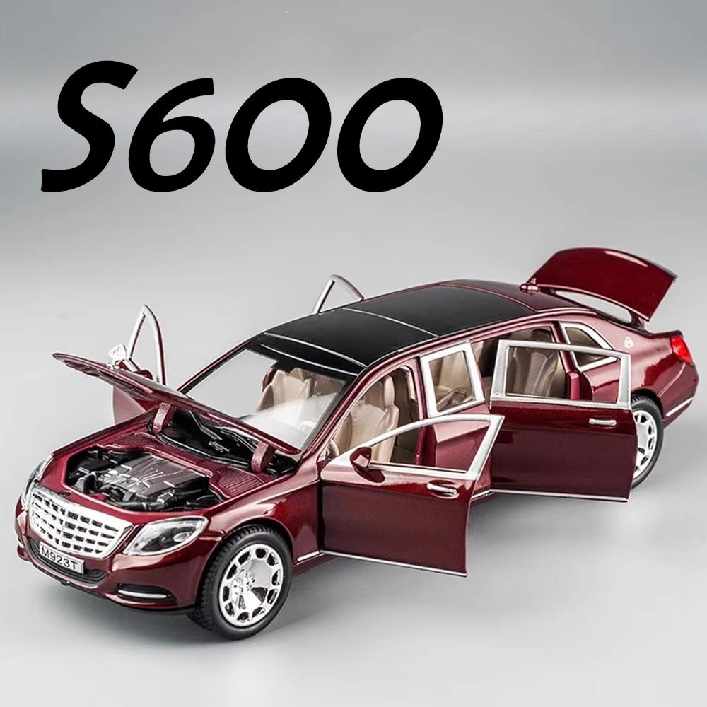 1:24 Scale S600 62S Mini Model Toy Cars Alloy Diecast Doors Opened Sound Light Pull Back Rubber Tires Car Toys Children Gifts