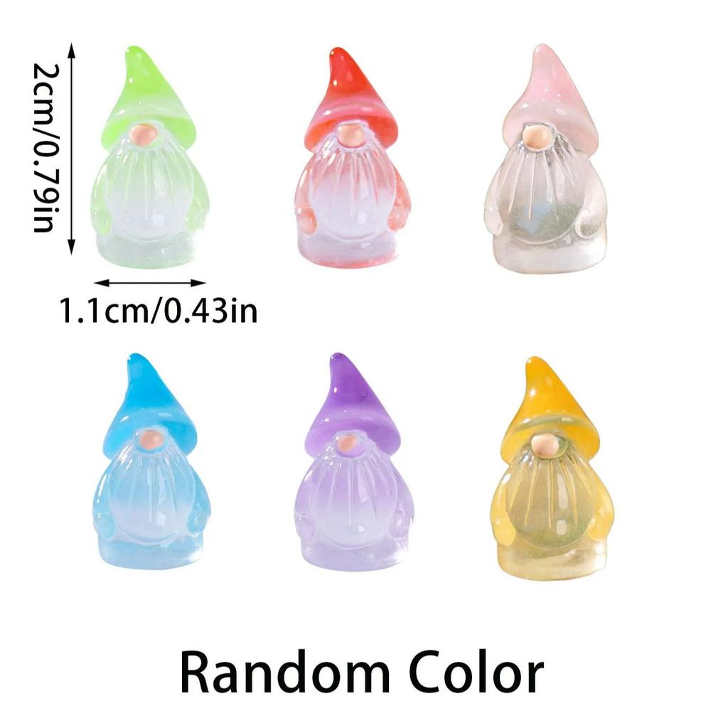 10 / 20pcs Luminous Mini Resin Gnomes Statues Glow in The Dark Gnome Tiny Figures Ornament Ideal for DO-IT-YOURSELF Fairy Garden Glass Container