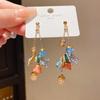 Silver Needle Diamond Tassel Drop Earrings: Elegant, Fashionable, Statement Design