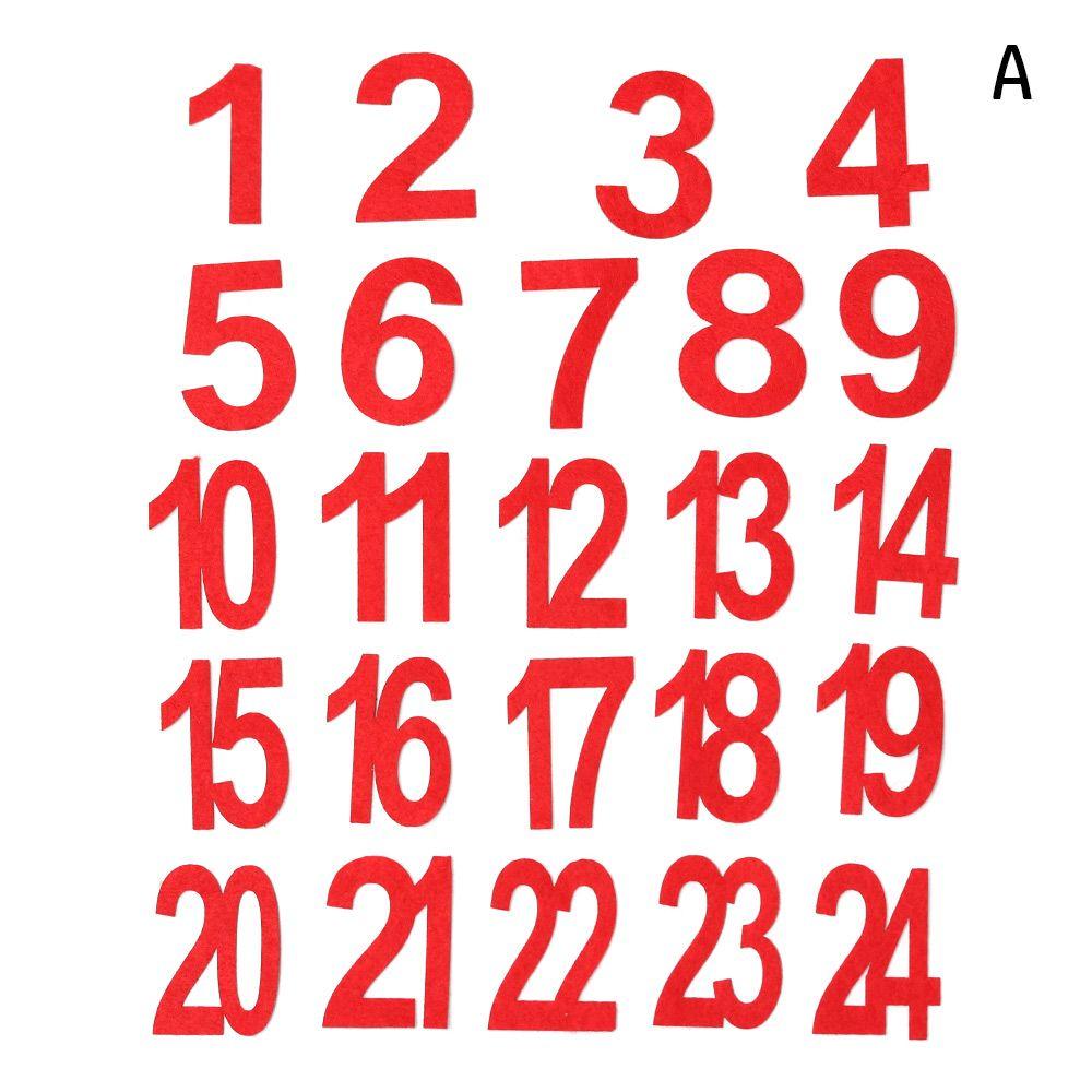 

Пакет С Рождеством Христовым Подарок Фетровая наклейка Рождественское украшение Рождественская этикетка Номер адвент-календаря A