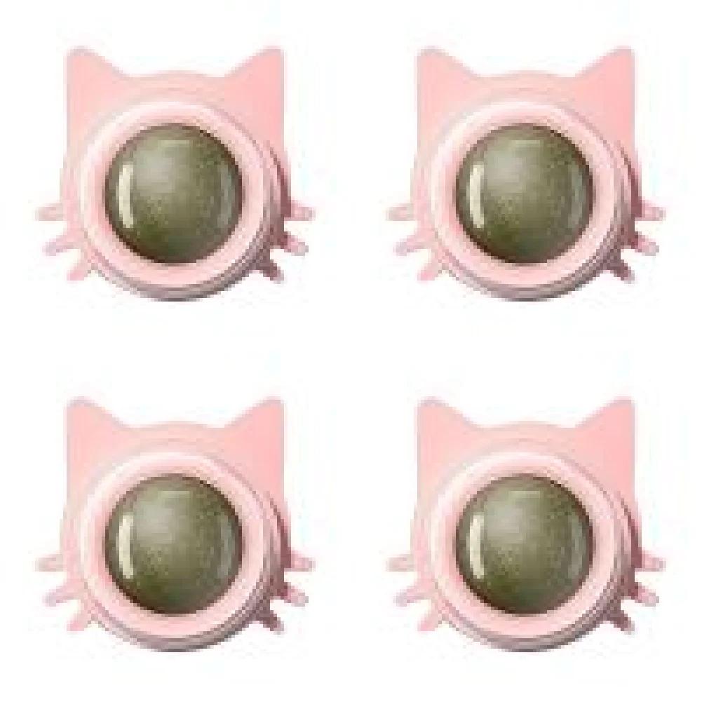 1-5PCS Catnip Wall Toy Ball Rotatable Kitten Lickable Chew Toys Teeth Cleaning Cat Bite Toy For Indoor Cat Kitten Pet Supplies