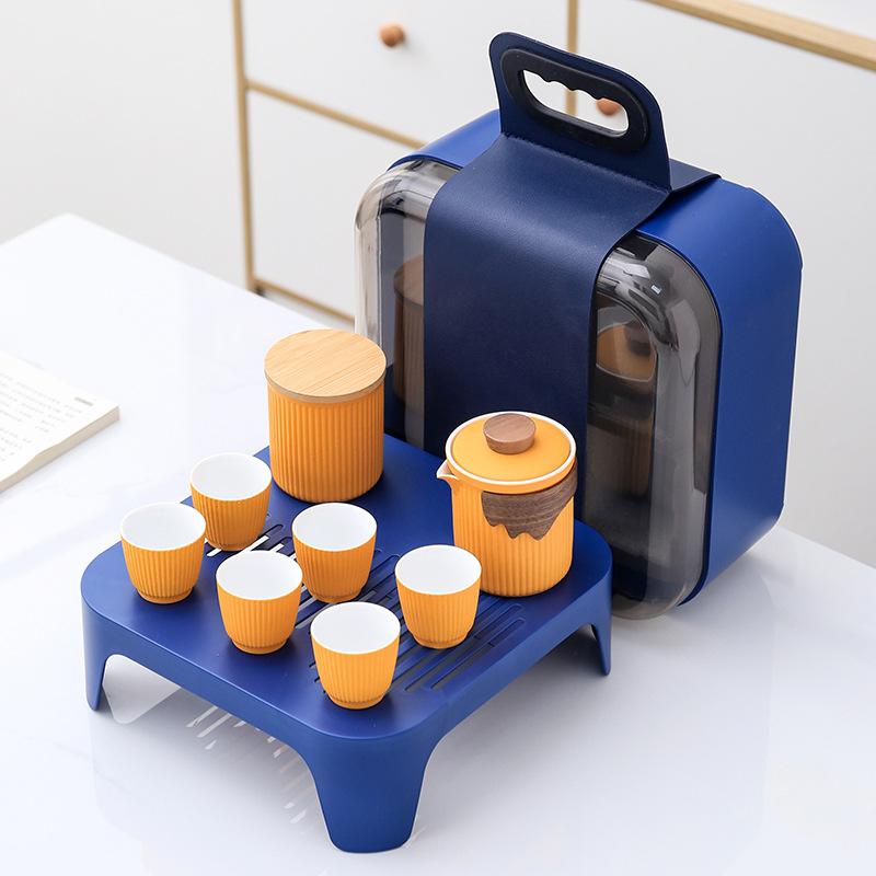 Creative Guochao Souvenir Ceramic Portable Travel Tea Set Business Company High-end Gifts