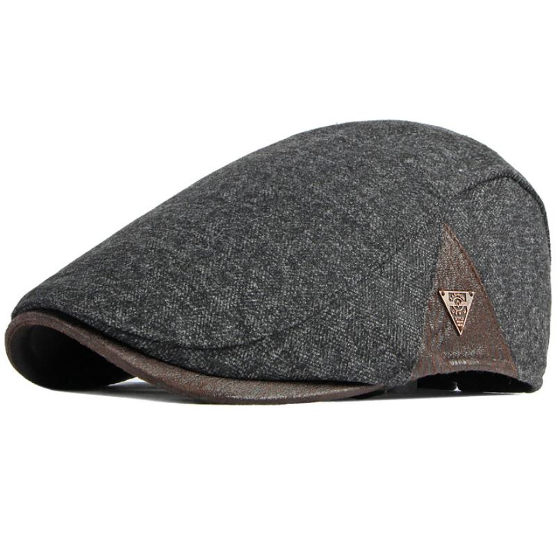 

HT3963 Berets 2023 New Beret Cap Men Women Autumn Winter Hat Male Female Flat Cap Vintage Artist Painter Beret Hat 55-59cm Adjustable серый
