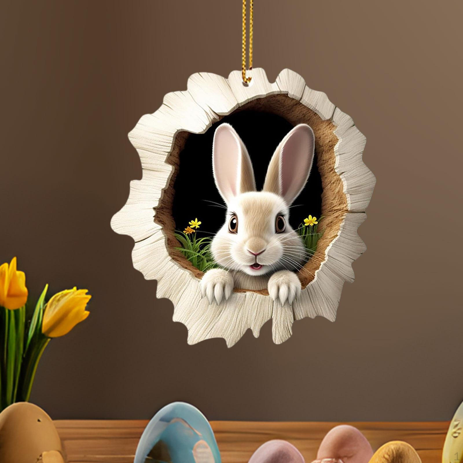 

Подвеска «Пасхальный кролик», подвесной знак, акриловый «сделай сам», пасхальный венок, украшение для вечеринки Style E